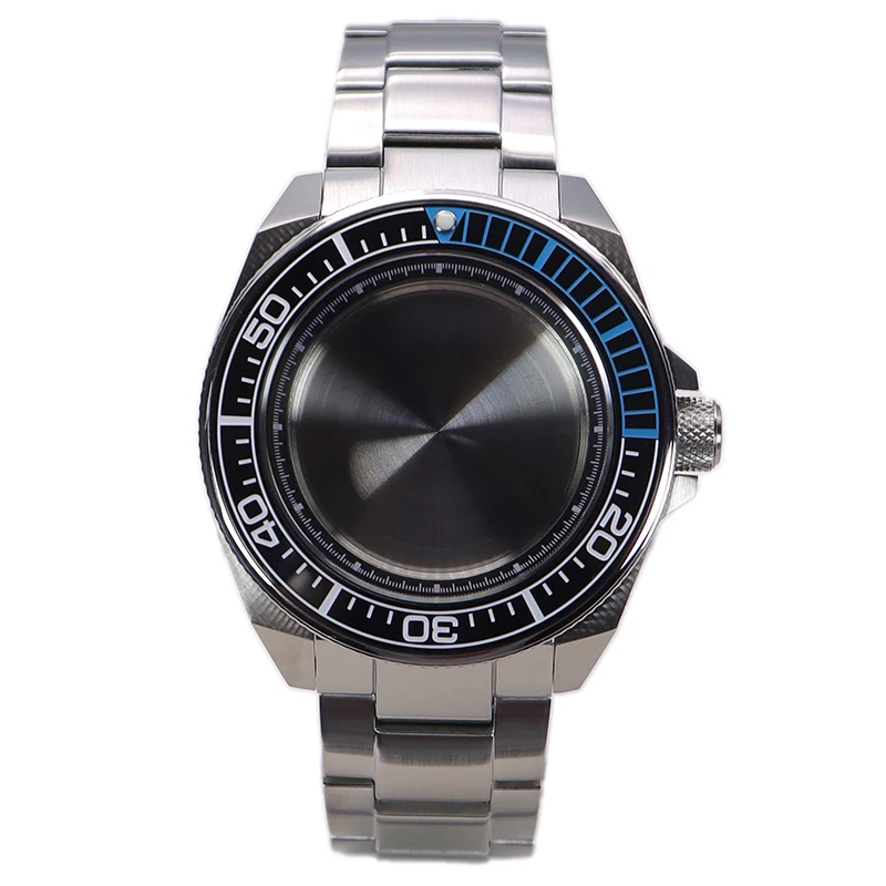 

Мужской корпус часов 43 мм, браслет с сапфировым стеклом для NH35 NH36 NH38 4R36, модифицированный механизм King Samurai, аксессуары, водонепроницаемость 100 м