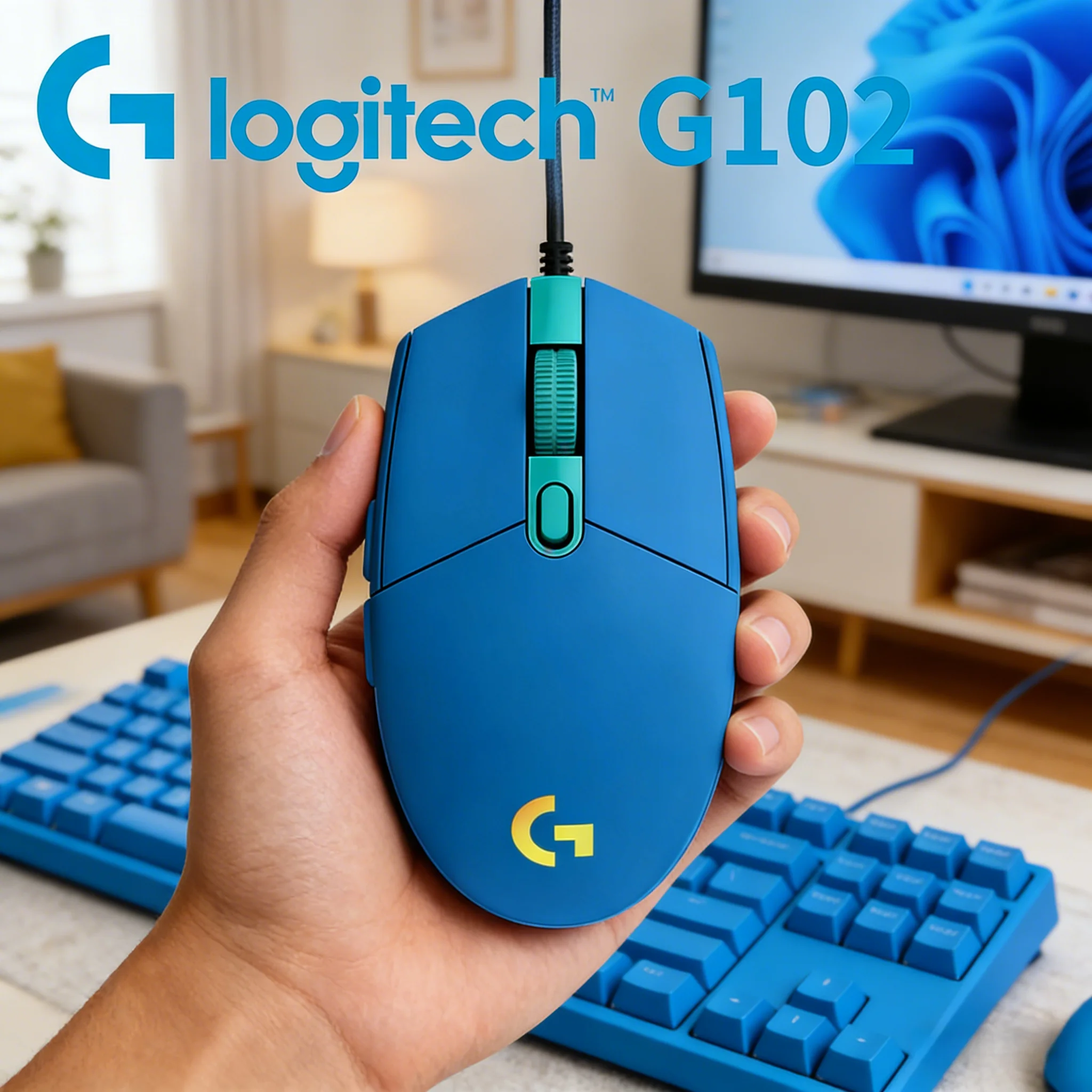 

Logitech G102 Wired Gaming Mouse Lightweight Symmetrical Design High Precision Tracking for PC Laptop Gaming Office Use