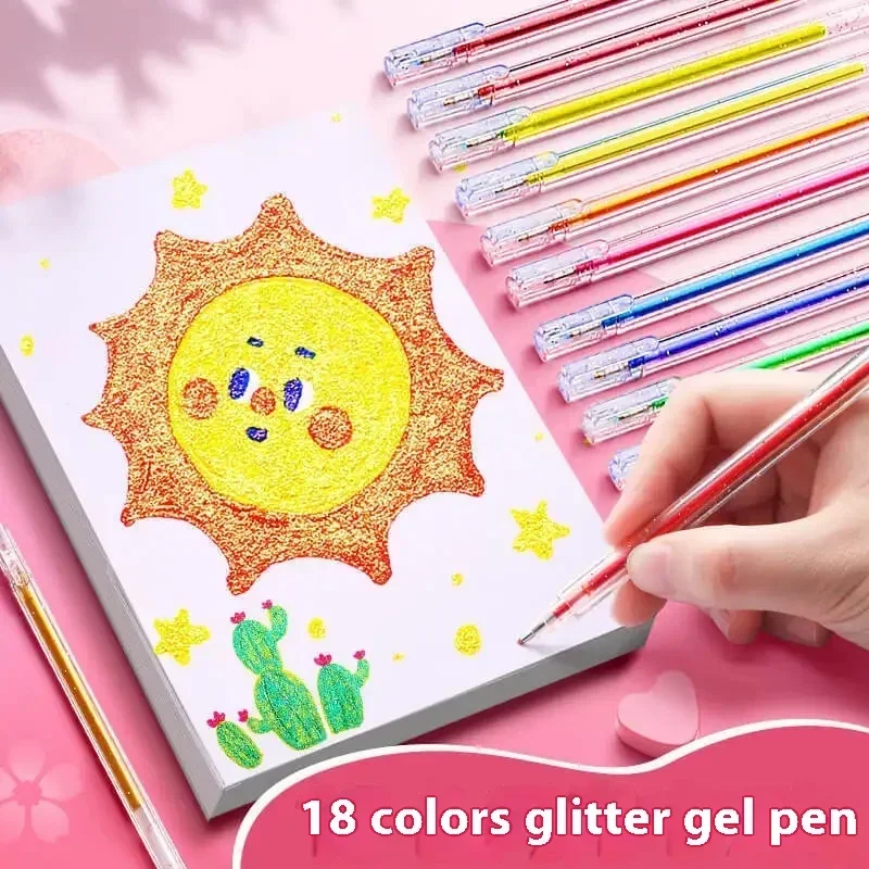 8-48 Farben Glitzer-Gelstift-Set 1,0 mm Metall-Glitzerfarben-Kugelschreiber für Bücher, Karton, Tagebuch, Zeichnen, Markieren, Malen, DIY-Kunst – Detail 5