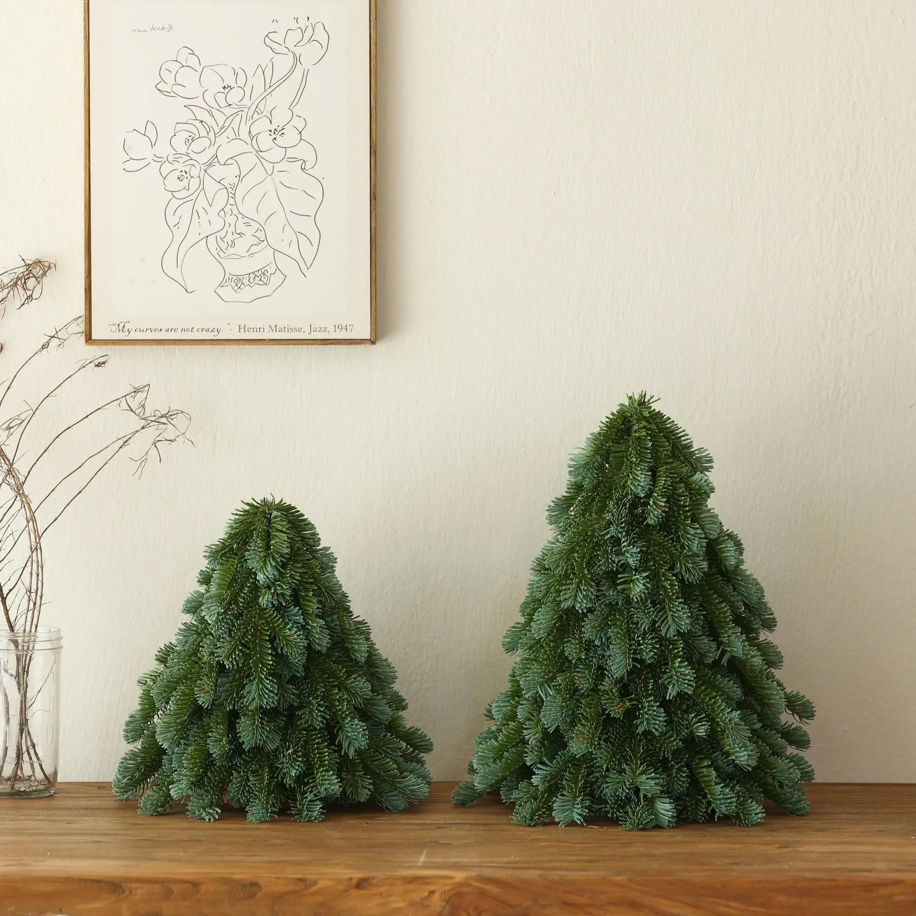 Pure PE Norbeson desktop Christmas tree, pure PE dense branches, small mini Christmas tree with metal bracket