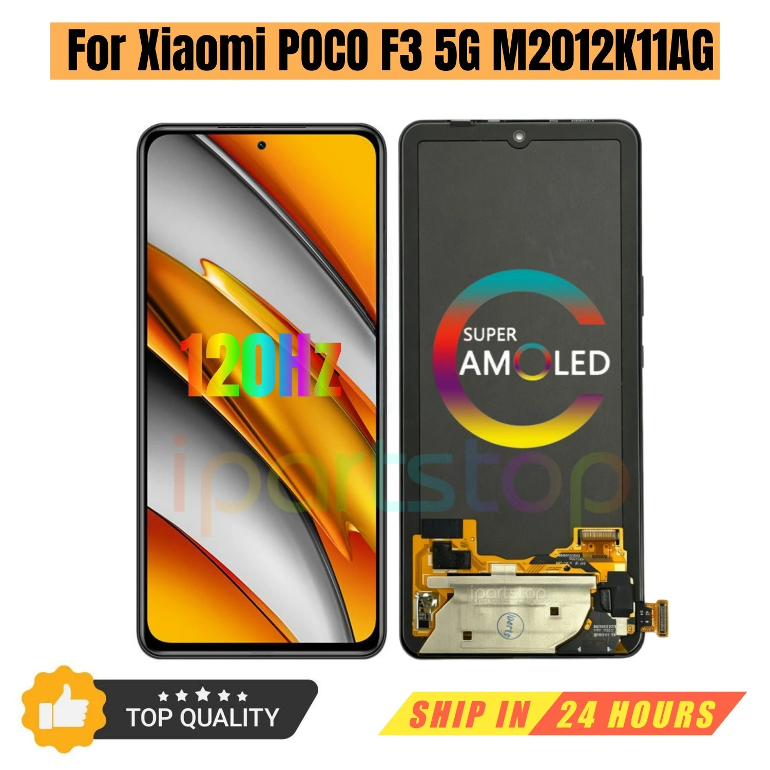

iParts Replacement New Display for Xiaomi POCO F3 5G M2012K11AG 120Hz AMOLED Touch Screen Digitizer With Frame Assembly OEM