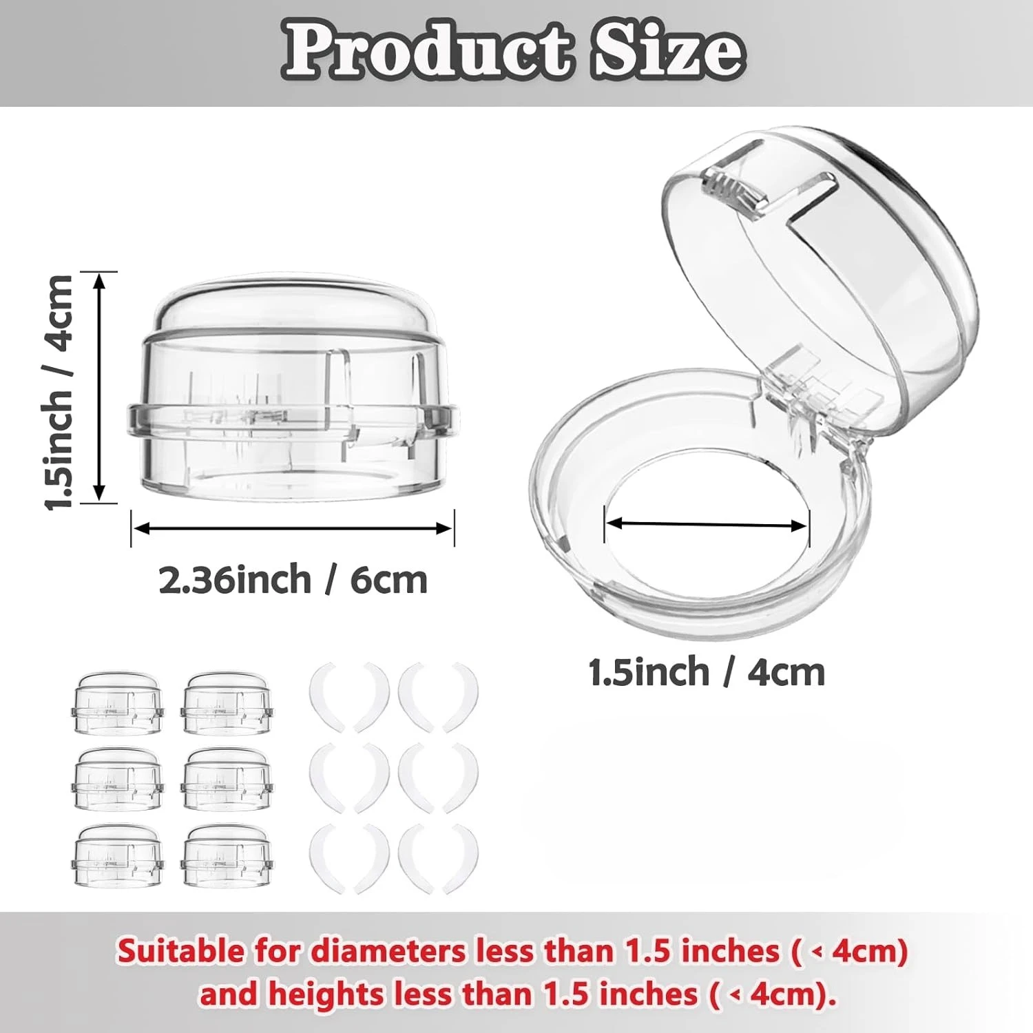Universal Gas Stove Knob Safety Cover with Anti-Touch Safety Lock Design to Effectively Prevent Accidental Ignition
