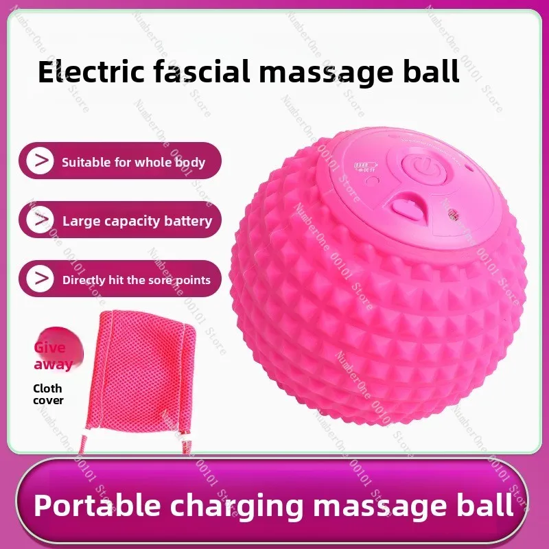 Electric 9cm Fascia Ball Relaxation Massager Shoulder, Neck, Waist and Back High-power Vibration Charging Model