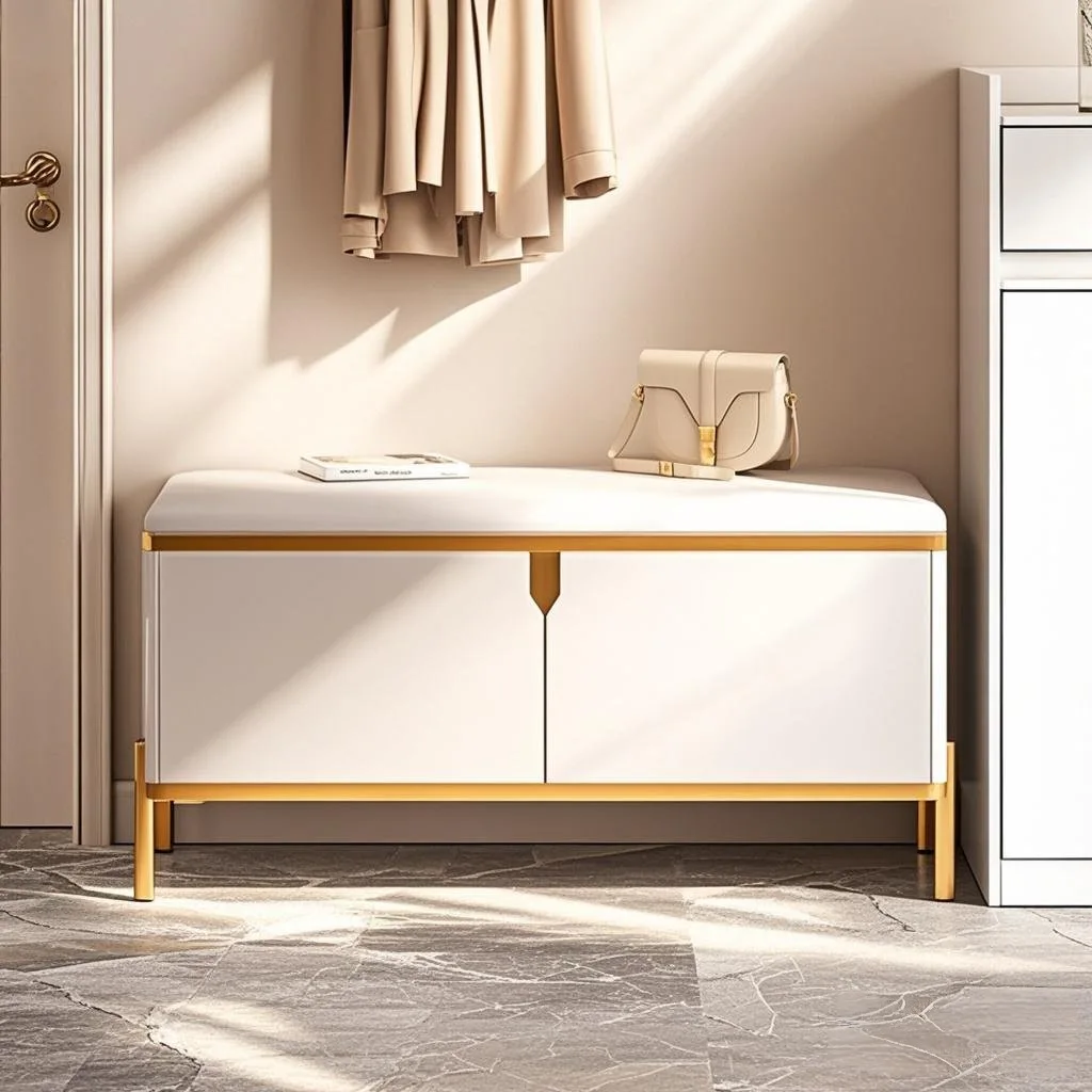 Shoe cabinet, shoe change stool, integrated at the door of the household, stored against the wall, and shoe racks can be sat