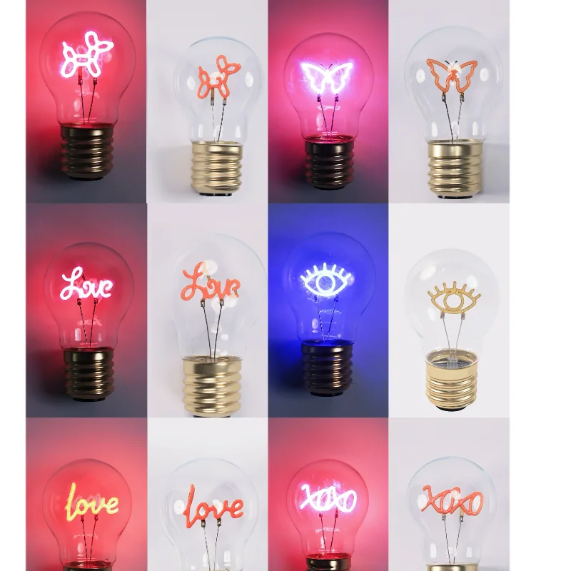 

LED Edison Filament Bulbs Art Lights A70 5V Pink Dimmable E40 Charge 360 Degree Energy Decoration Lamps led lights
