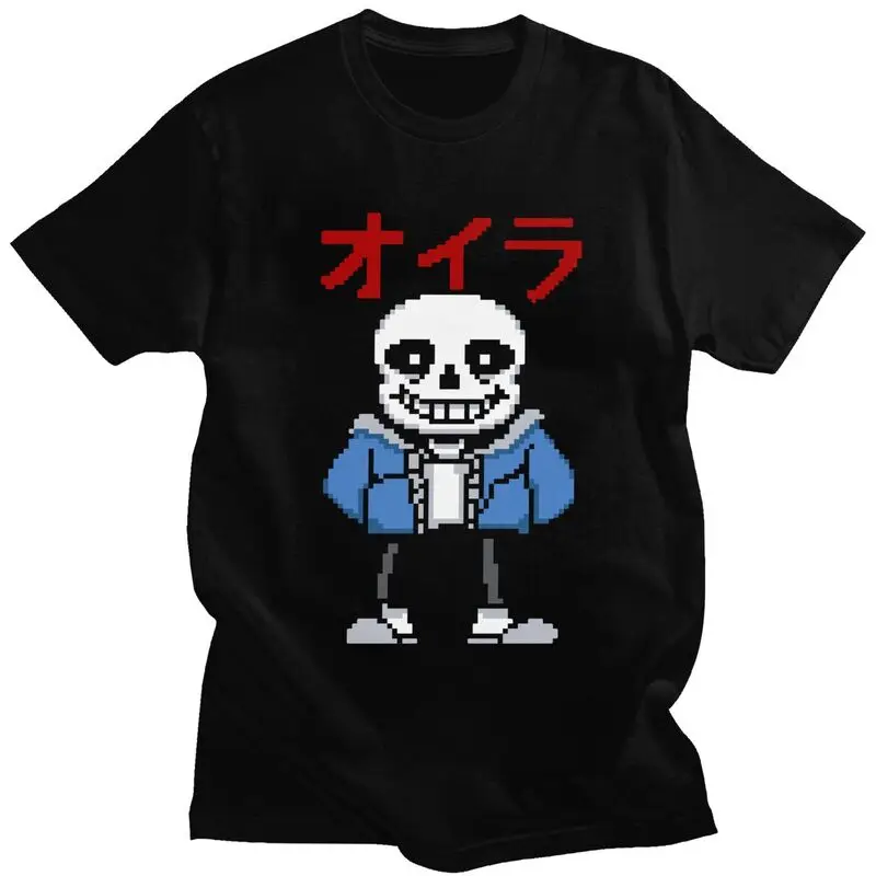 Custom Trendy Sans Farmer T Shirt Men Short Sleeve 100% Cotton T-shirt Undertale Game Tees Streetwear Tshirts