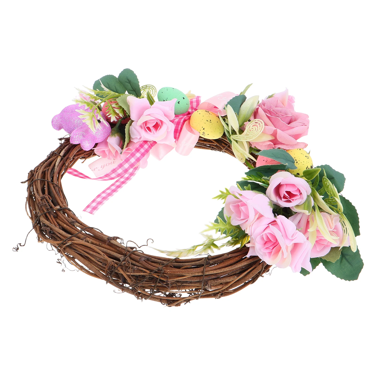 

Easter Wreath Home Decor Artificial Spring Plastic Egg Simulation Indoor Outdoor Door Wall Hanging Festive Atmosphere