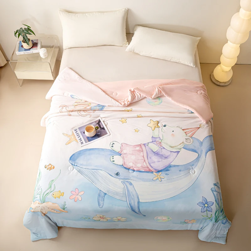1pc Digital Printed Ice Cooling Summer Duvet ropa de cama Single/Queen Quilted Bedspread Air Condition Quilt Skin-friendly 여름이불