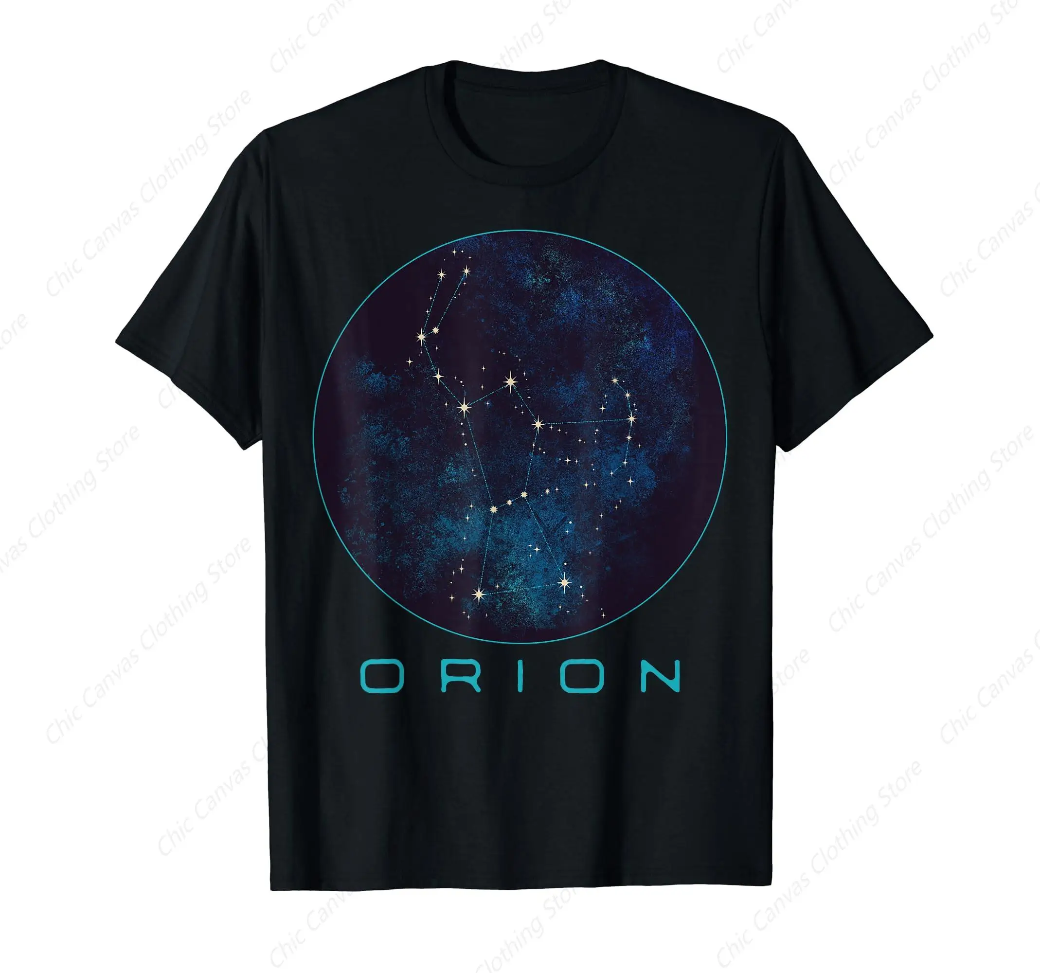 Orion Constellation Enthusiast Printed Shirt Astronomy Black Personalized Pure Cotton T-Shirt Casual Gift Top