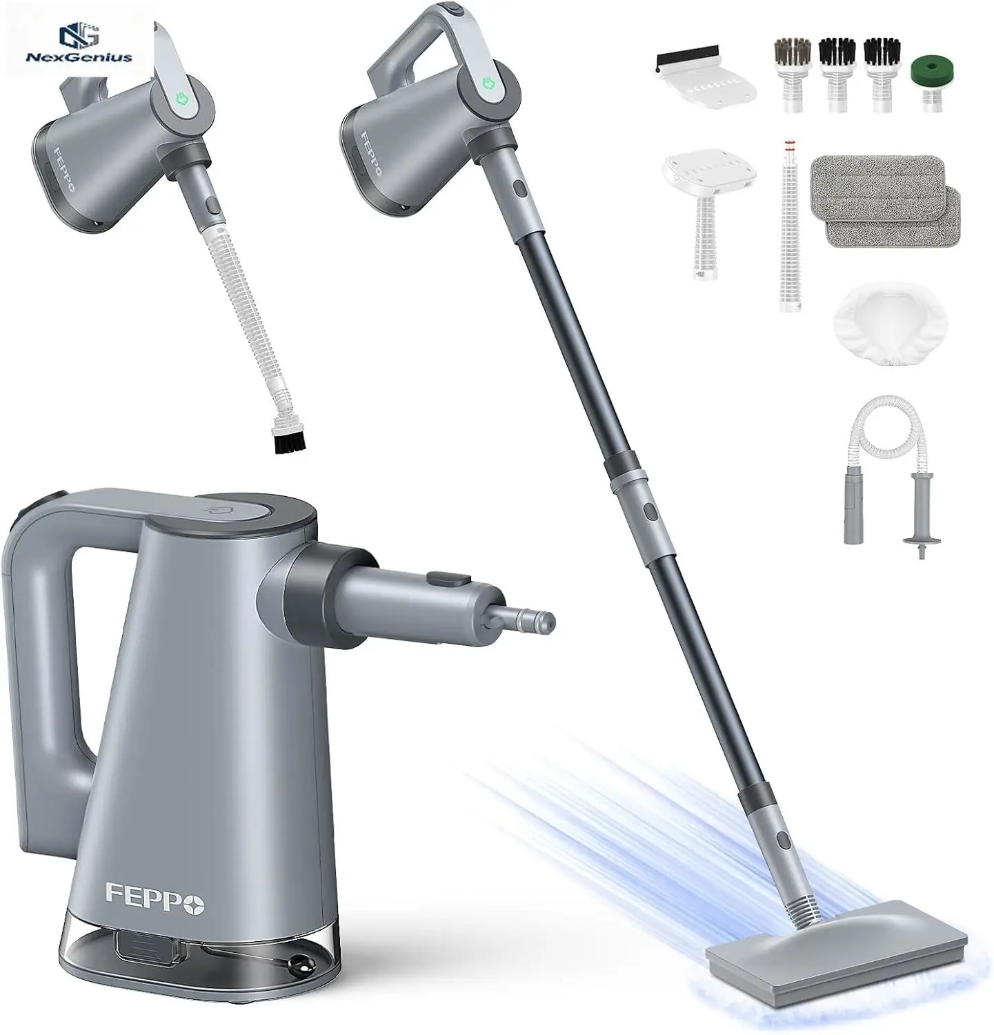 

Steam Mop & Detachable Handheld Steam Cleaner for Home and Floor Cleaning, 15s Heat-Up, 230°F Floor Steamer for Deep Cleaning wi