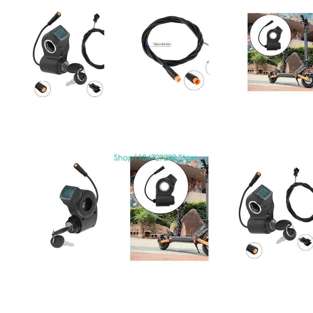 D8KE Keyed Power Control Assembly for Vehicle Repair, with ABS Housing, Metal Lock Cylinder, Integrated Display Window, Two Keys