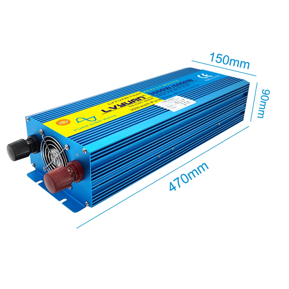 LVYUAN-Inversores de Onda Senoidal Pura com Display LED, Inversores de Pico, Inversor de Viagem, DC24V a AC220V, 4000W a 8000W