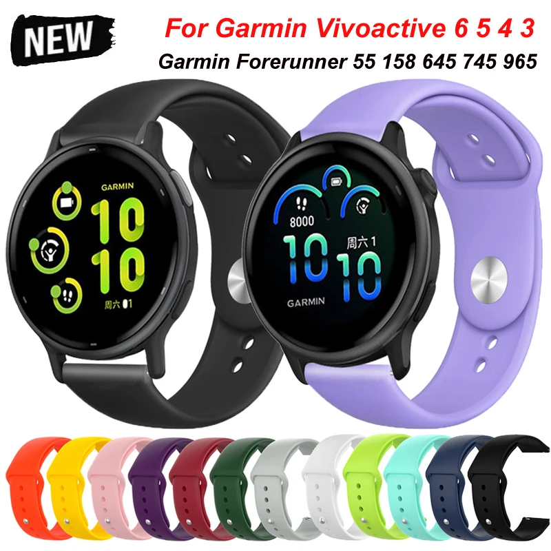 22mm 20mm Sport Silikon Band Für Garmin Vivoactive 6 5 4 3 Strap Für Garmin Forerunner 265 255 645 745 965 55 158 Venu 2 3 SQ2