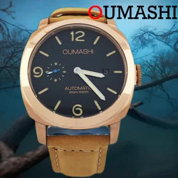 watches 45mm ST2555 Movement Men's watch Stainless Steel case Men's Vintage Mechanical Watch sapphire glass leather bracelet