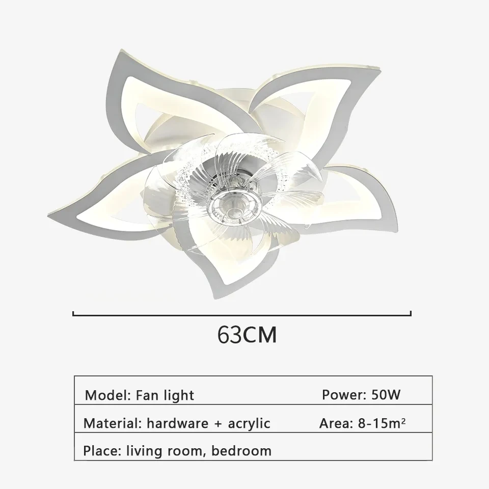 Imagem -06 - Modern Tetoled Controle Remoto Chandelier Ventilador Elétrico Silencioso Teto Lâmpada com Luzes Sala de Estar Home Decor Modos Fãs