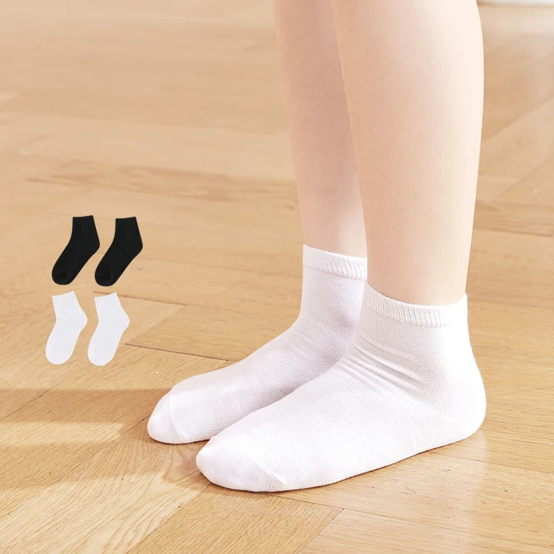 ถุงเท้าเต้นรำแบบสั้นสีขาวสำหรับเด็กหญิงและเด็กชาย ถุงเท้าเต้นรำละติน ถุงเท้าพิลาทิส ถุงเท้าโยคะ ระบายอากาศได้ดี 3 คู่