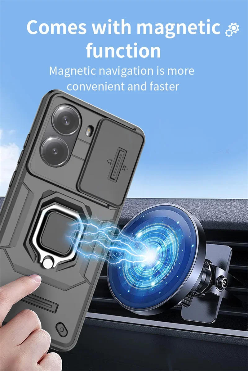 حافظة لهاتف Xiaomi Poco X7 Pro 5G حافظة لهاتف Poko Poxo Pocco Little X 7 Pro X7Pro غطاء حامل حلقة مغناطيسي