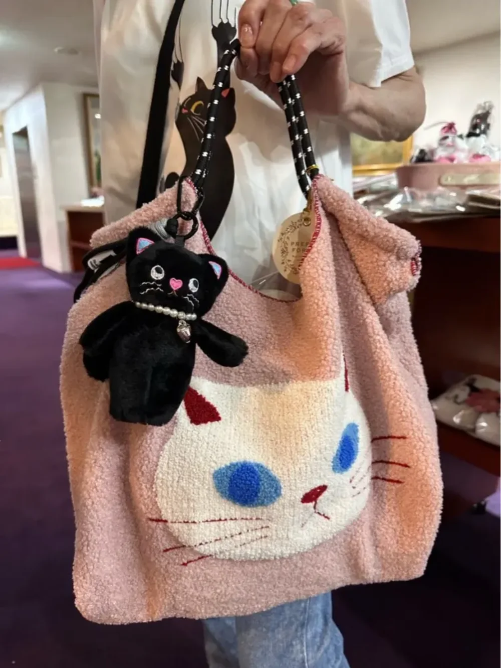 15cm Kawaii gatto peluche portachiavi carino zaino peluche ciondolo animali portachiavi auto accessori ragazza donna borsa decorazioni bambole