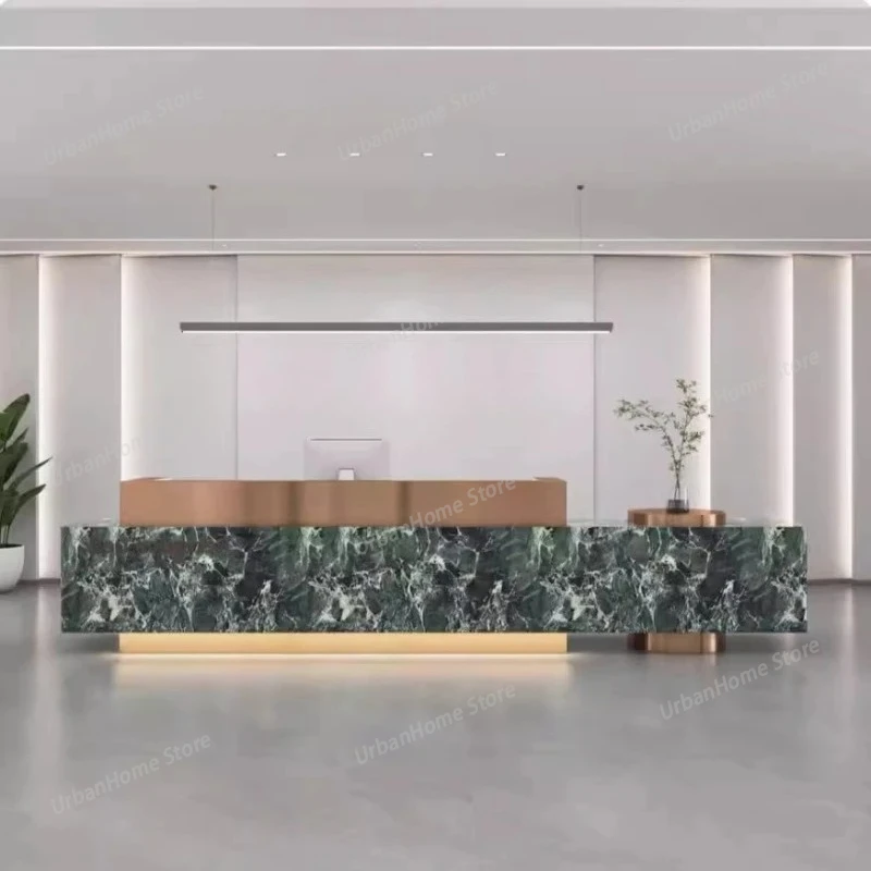 

Company Adult Desk Hotel High Quality Checkout Modern Work Design Desk Reception Salon Elegant Modern Escrivaninha Furniture