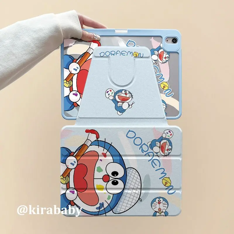 Doraemon tekenfilm animatiepatroon 720 °   roterende iPad beschermhoes air7/6 nieuwe acryl pro11 pensleuf 9/10/11 generatie