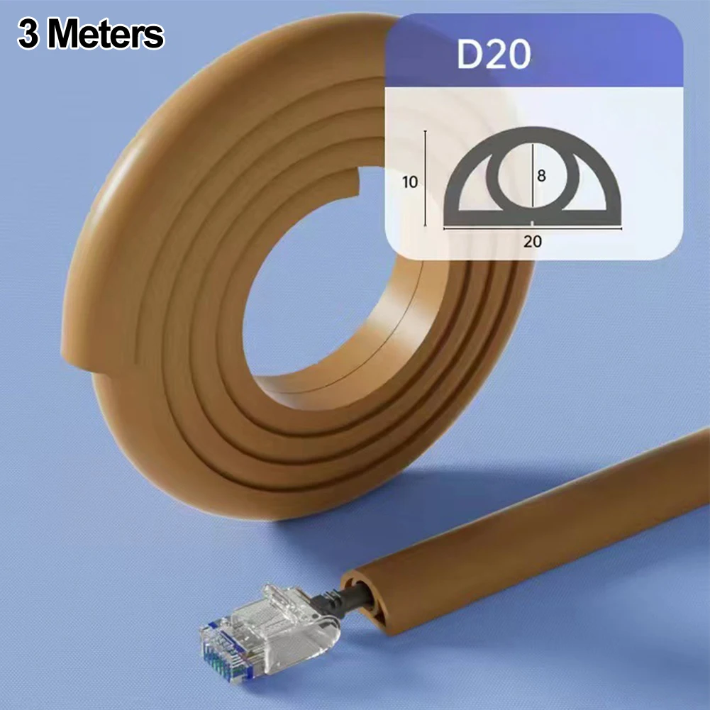 D20mm الطابق كابل حامي غطاء سلك 3 أمتار غطاء الحبل الكلمة لمكتب المنزل بولي كلوريد الفينيل لينة الأرض معزول سلك القناة الكهربائية