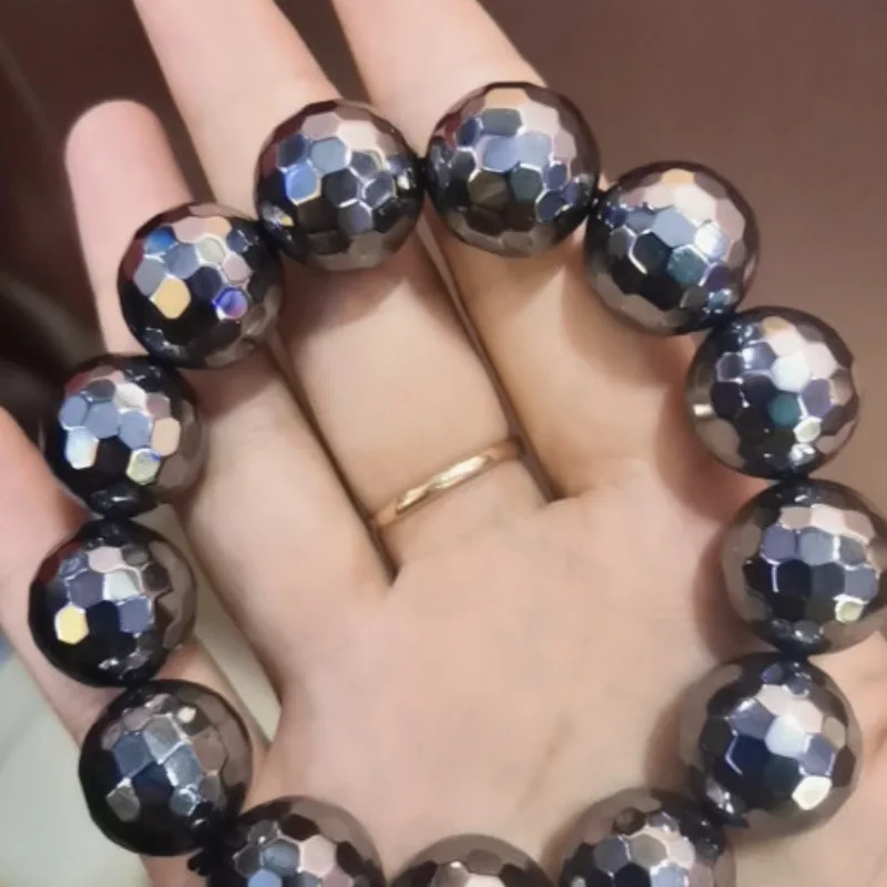 

Natural Terahertz Bracelet, Men's and Women's Versatile Bracelet Single Circle Jewelry Accessories