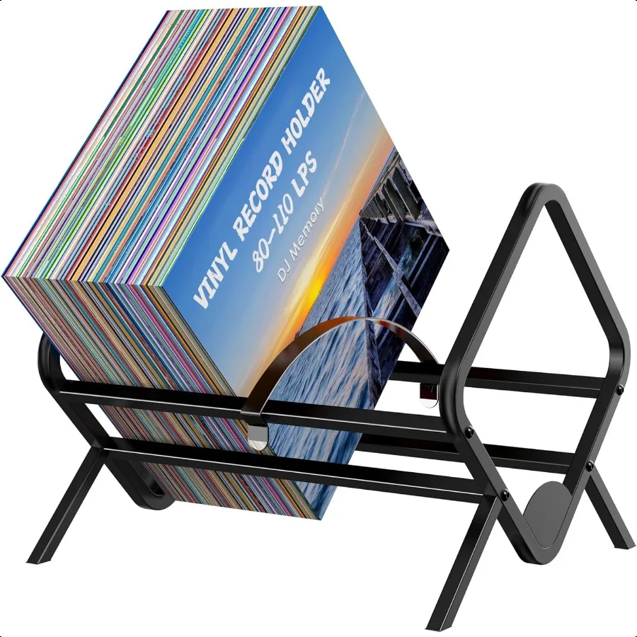 

Vinyl Record Storage Holder 80110LP Albums Storage Rack Metal vinyl record display Stand with Adjustable Dividers Quick Assembl