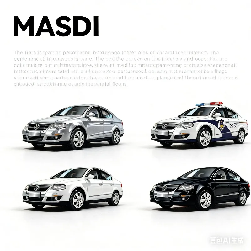 

[Pre-sale] Small car 1:64 Model of the "Passat" police vehicle, a static alloy car model, a boys' toy collection item.