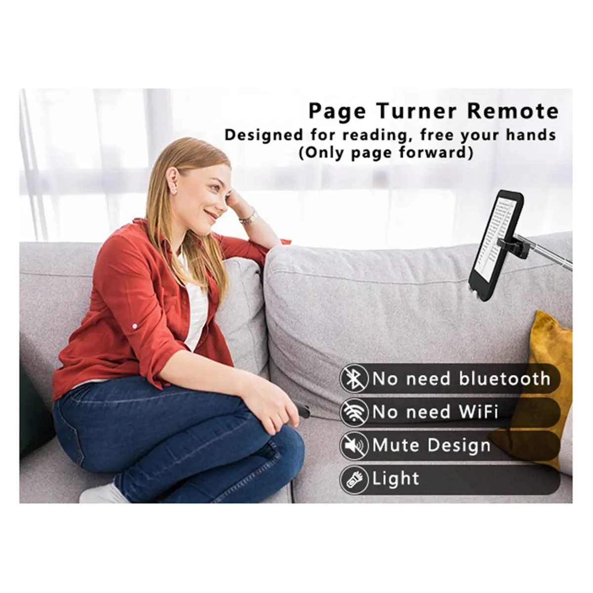 Punctual- WIreless Ebook Page Turner Remote Control Air Mouse Clicker for Kindle , Enhances Reading Experience
