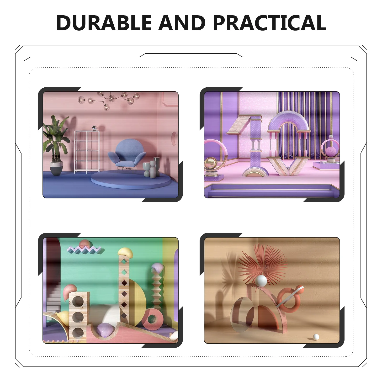 

4pcs 3D Display Craft Foam Background Prop For Product Photography Lightweight Small Item Shoot Decor Photography Studio Kit