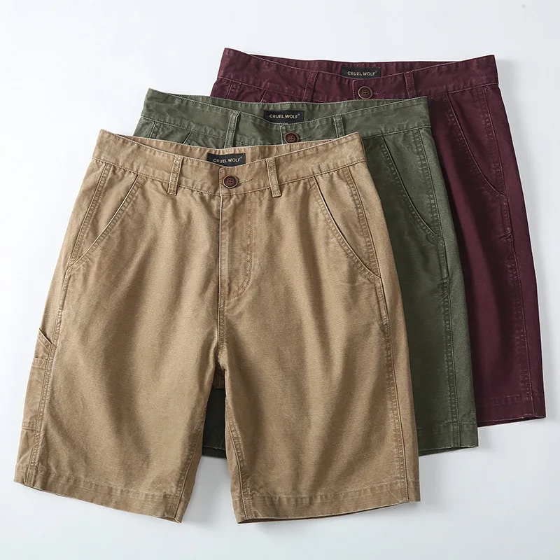 Korean version of shorts summer comfortable men's casual shorts trendy Hong Kong style slim all-match shorts men retro
