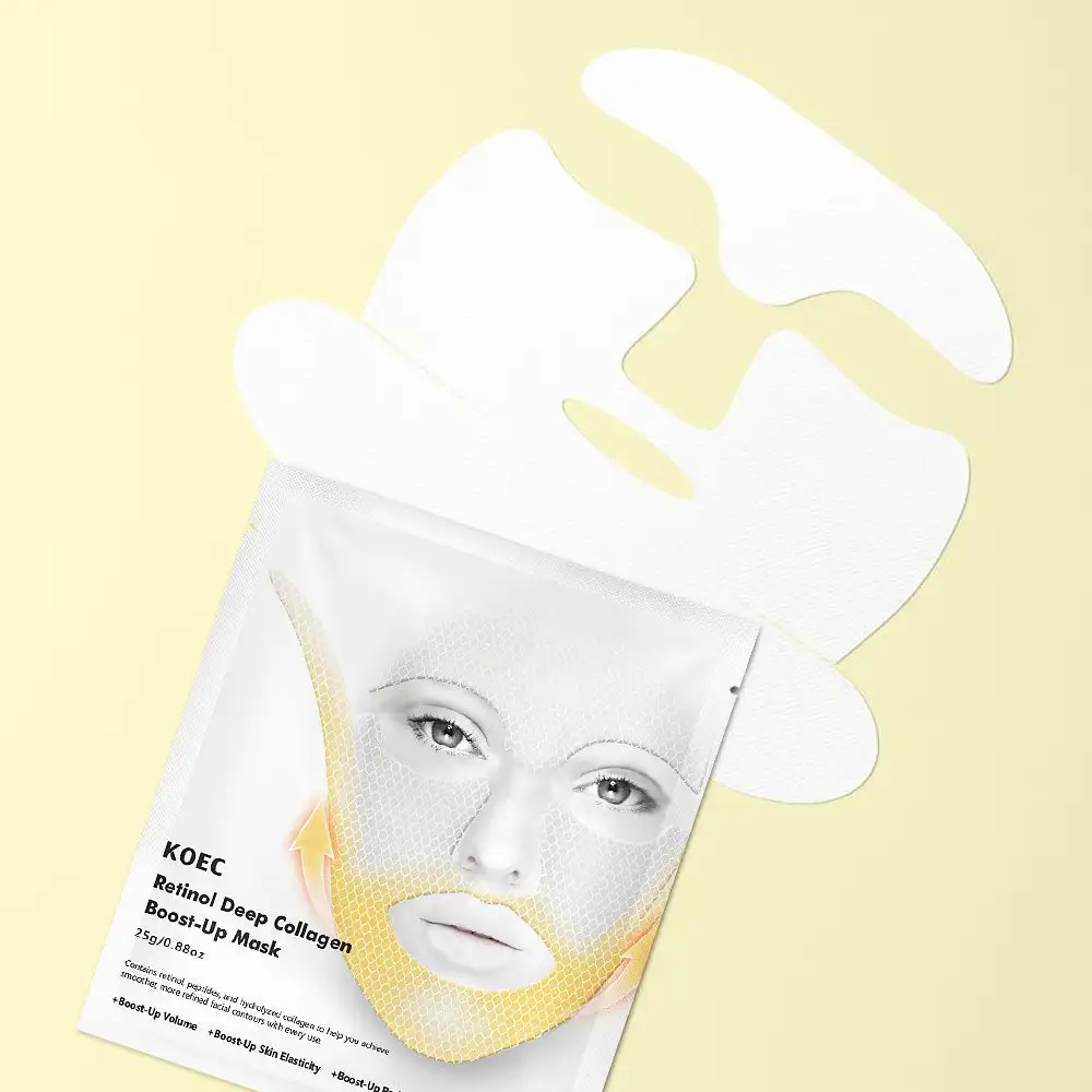 4PCs KOEC Retinol Deep Collagen Boost-Up Facial Mask Moisturizing Sculpting Lifting Anti-Aging Improve Elasticity Multi-Peptide