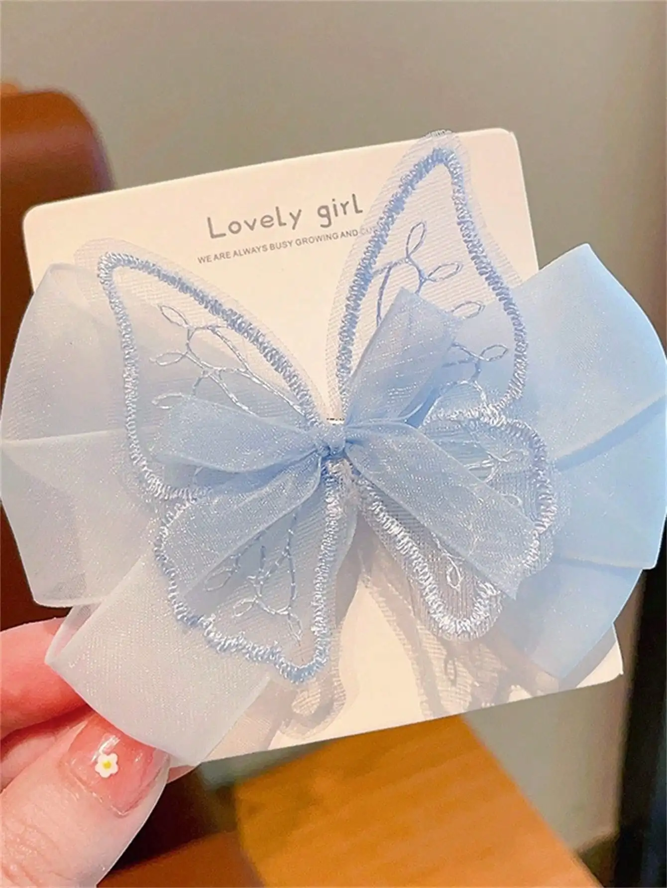 2 women\'s spring new gentle gauze bow hair clip hair accessories