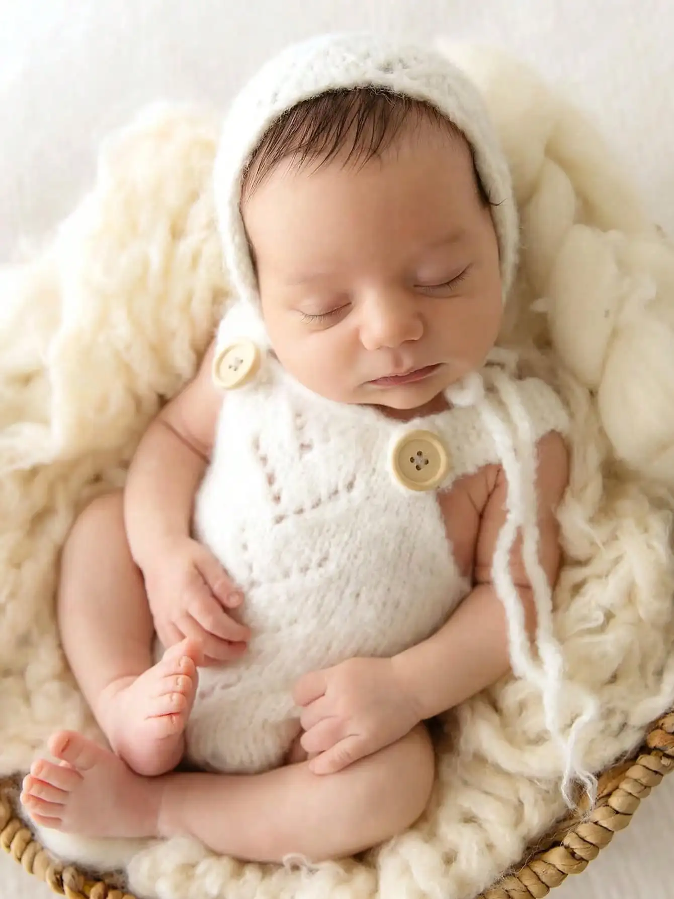 Newborn Photography Props Baby Boy Girl Bodysuit Outfit Soft Knitted Romper Adorable Suitable for Studio or Home Photo Sessions