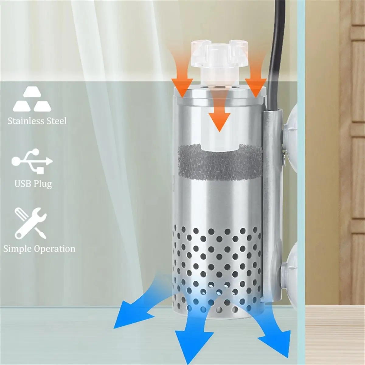 

Электрический масляный фильтр для удаления масляной пленки, простой в установке аквариумный скиммер, подводный фильтр для растений, аквариума