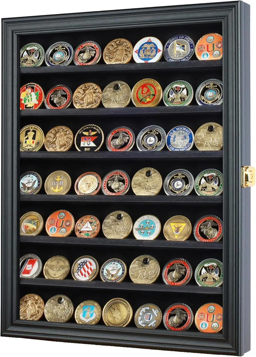 

Military Challenge Coin Display Case with UV Protection, Compatible with Army Navy Air Force Marine Corps Coins
