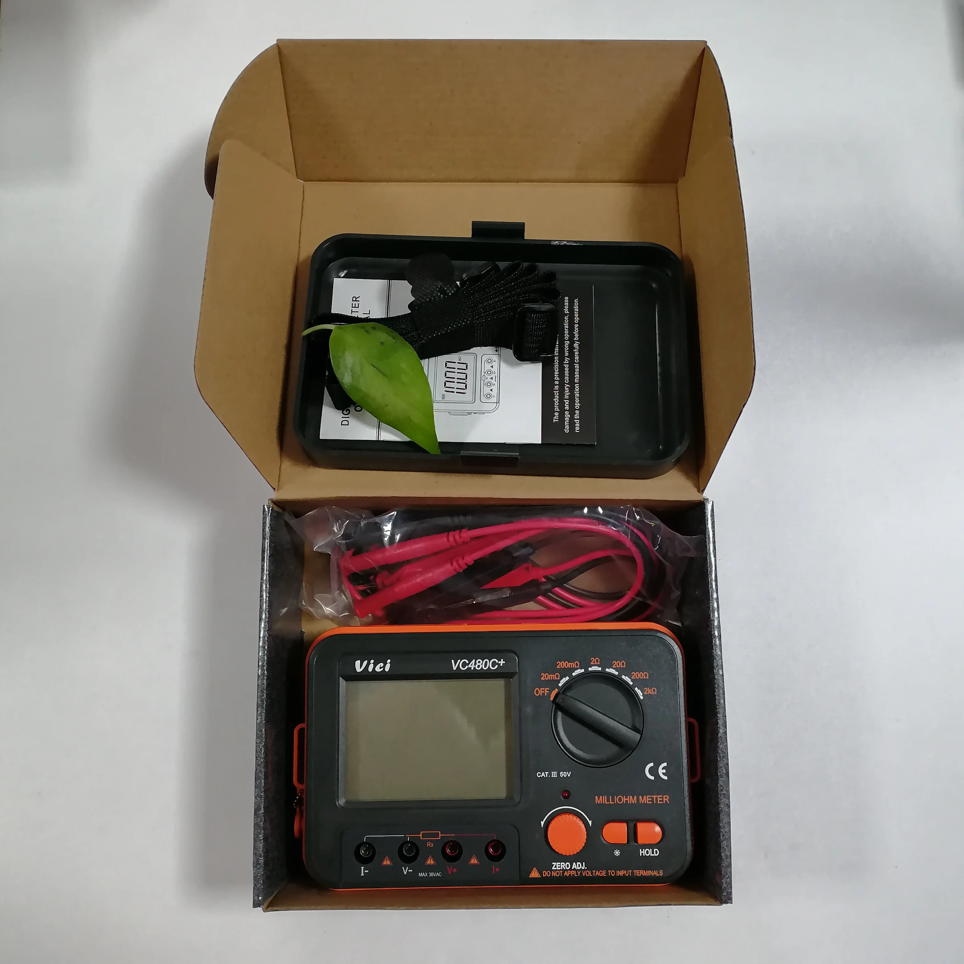 VC480C LCD Digital Milli-ohm Meter Resistance Tester 4 Wire Ohm Test Meter Milliohmmeter 0.01 Ohm~2 kOhm