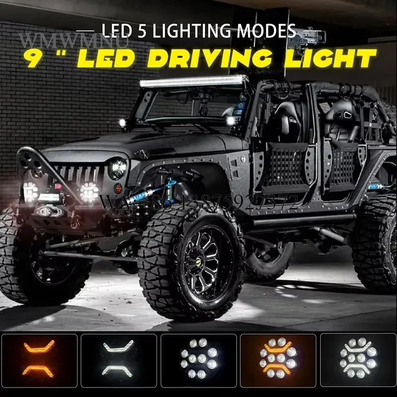 Wmwmnu for 12V 24V Super Bright High Power 120W Car LED Spotlight Driving Light 9 Inch Round LED Work Light