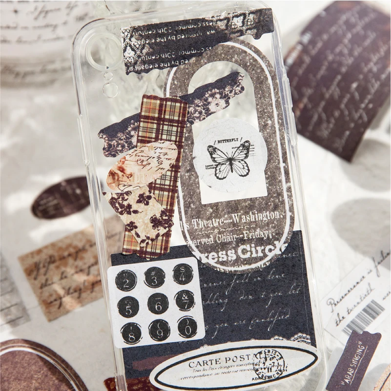 Journal GO 7.5x200cm Girl\'s Narration Poems Vintage Text Label Tape Sticker Creative DIY Journal Collage Scrapbooking Material