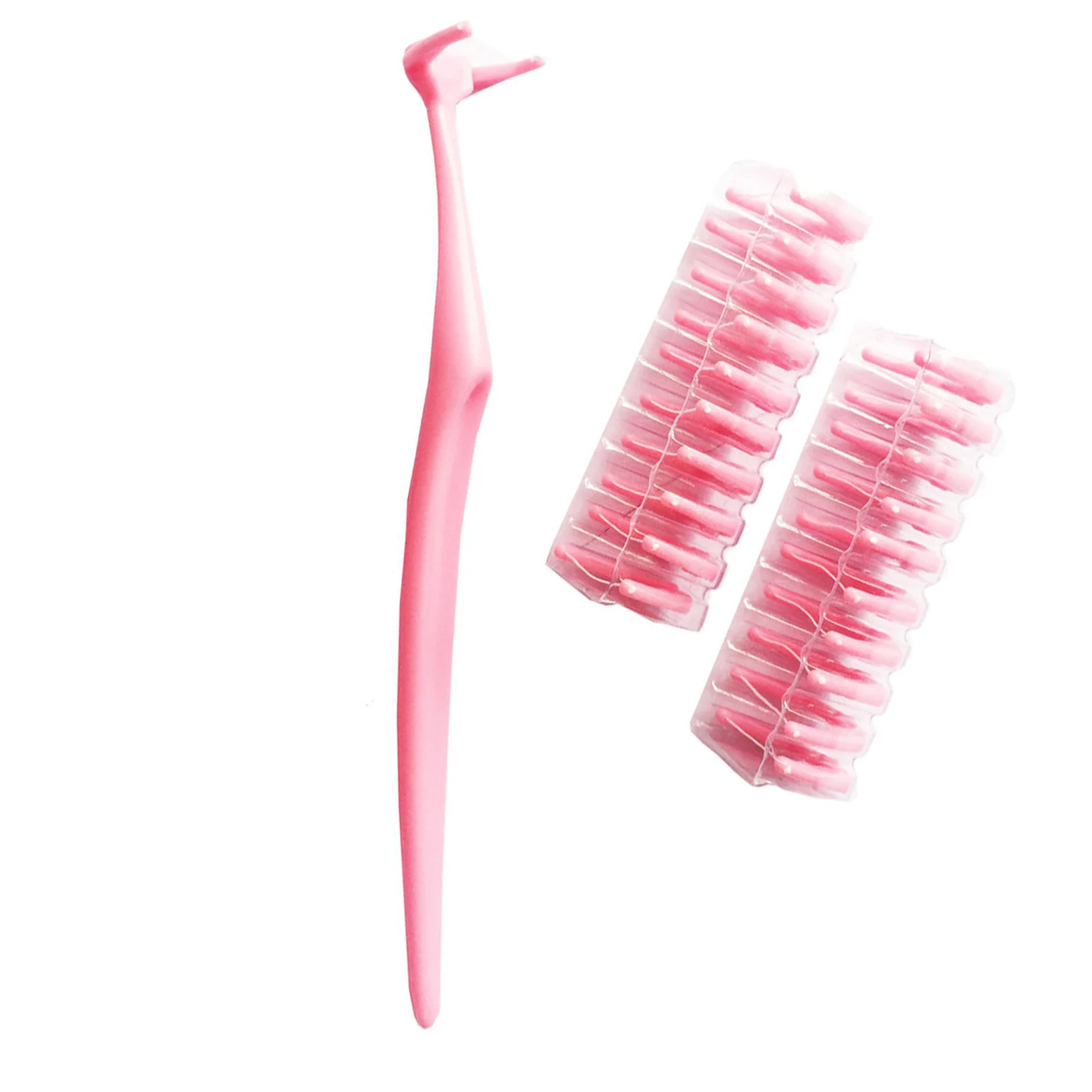 20 قطعة خيط تنظيف الأسنان يختار مسواك قابل للاستبدال الأنظف المحمولة أدوات تنظيف الأسنان الوردي الأسنان الخيط اختيار يختار