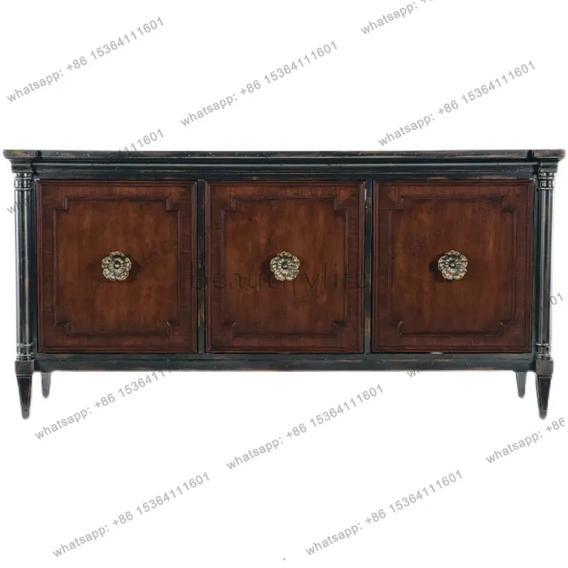 

French solid wood entrance entrance cabinet integrated door small apartment living room retro wall locker