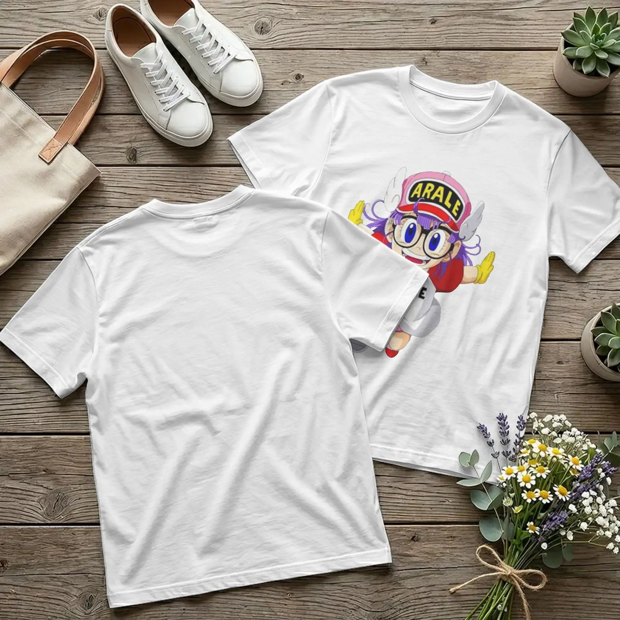 Dr Slump Men Women's T Shirts Arale Norimaki Anime Vintage Tee Shirt Short Sleeve Crewneck T-Shirt 100% Cotton 4XL 5XL Clothing
