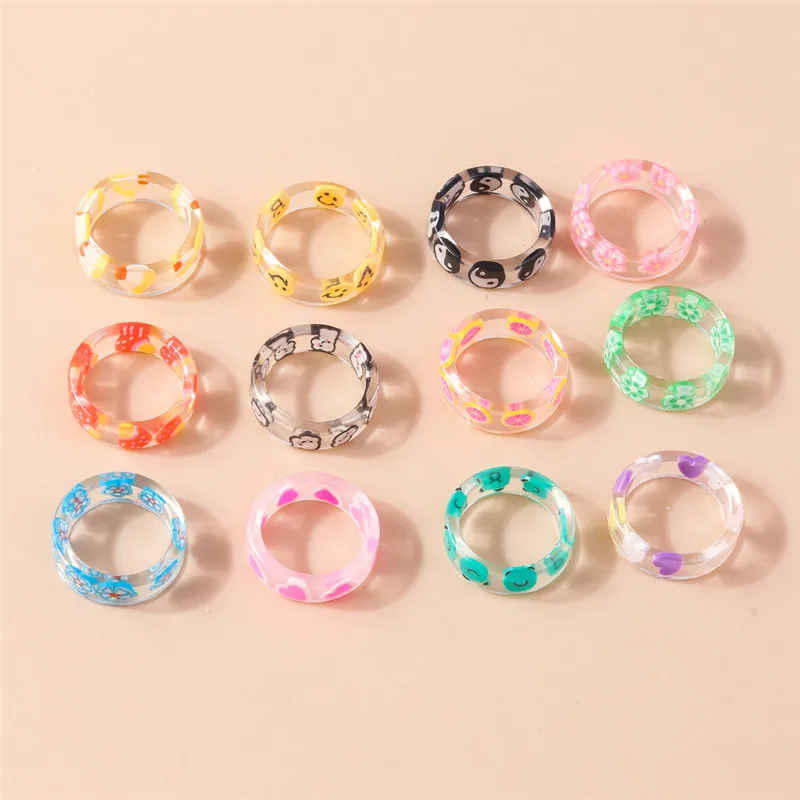 Aihua Koreanische Bunte Blume Ring Sets Böhmen Handgemachte Multi Perlen Reis Perlen Finger Ring Für Frauen Strand Schmuck Geschenke – Detail 7