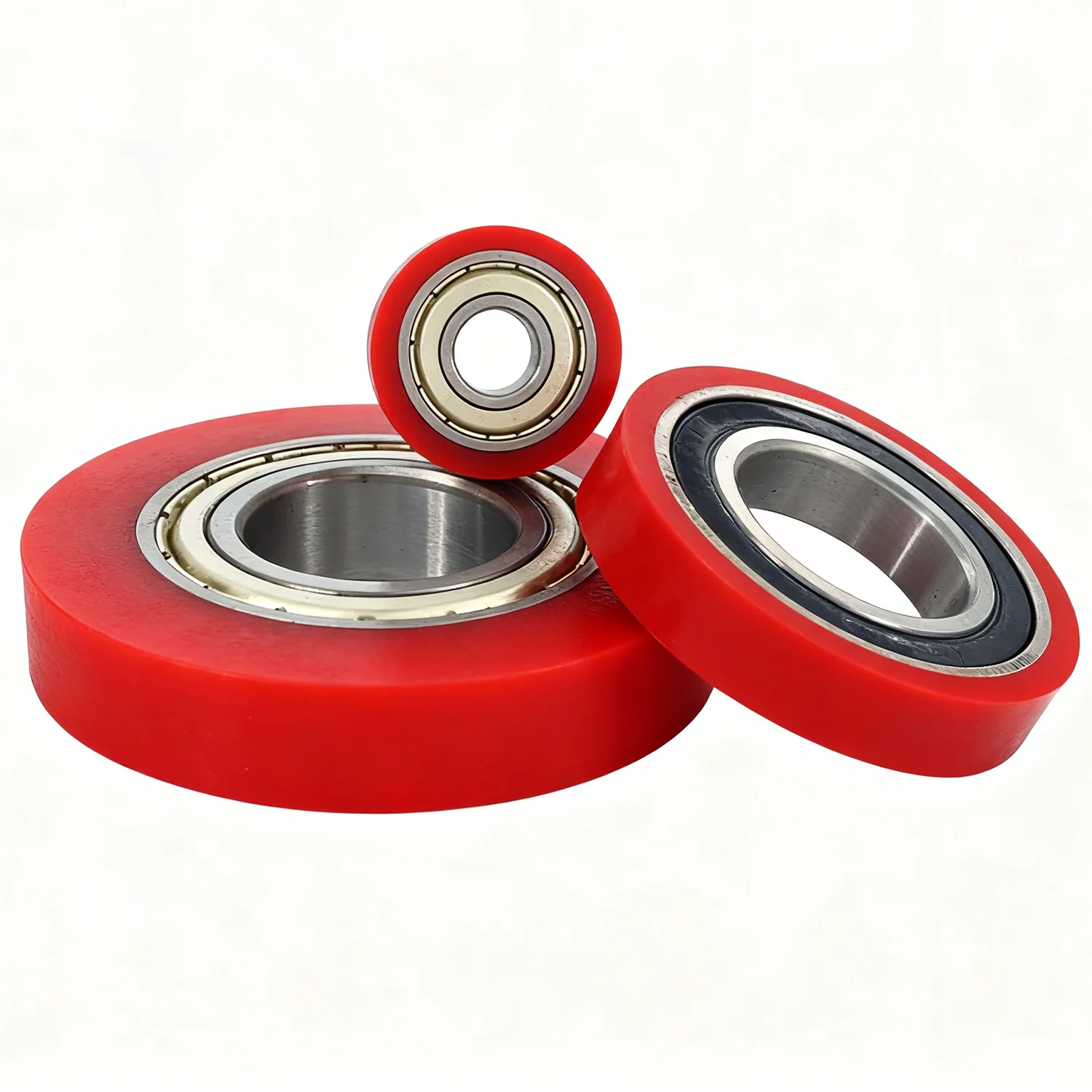 Polyurethane rubber clad wheel rubber clad bearing custom DIY guide wheel bearing rubber wheel for doors and windows