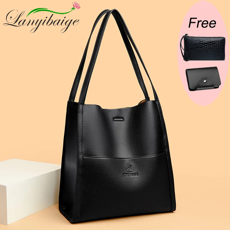 Luxury Designer Women\'s Handbag Soft Leather Large Capacity Purses and Handbags Casual Shoulder Bags Sac A Main Ladies Tote Bag