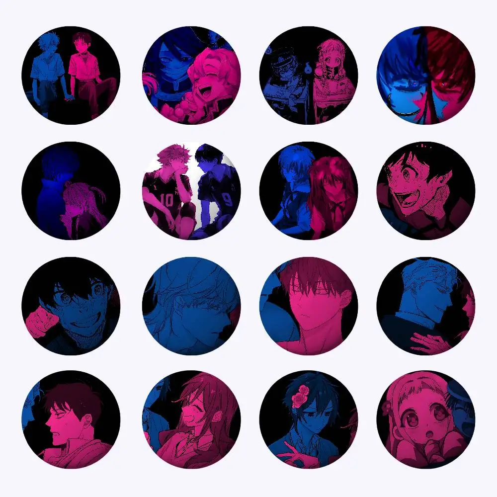 

T-tv Girl Anime D-Demon K-Kimetsu No Yaiba H-Hanako-kun Badges Fans' Cartoon Lapel Pins Brooch Emblem Trinkets Gifts Folks Back