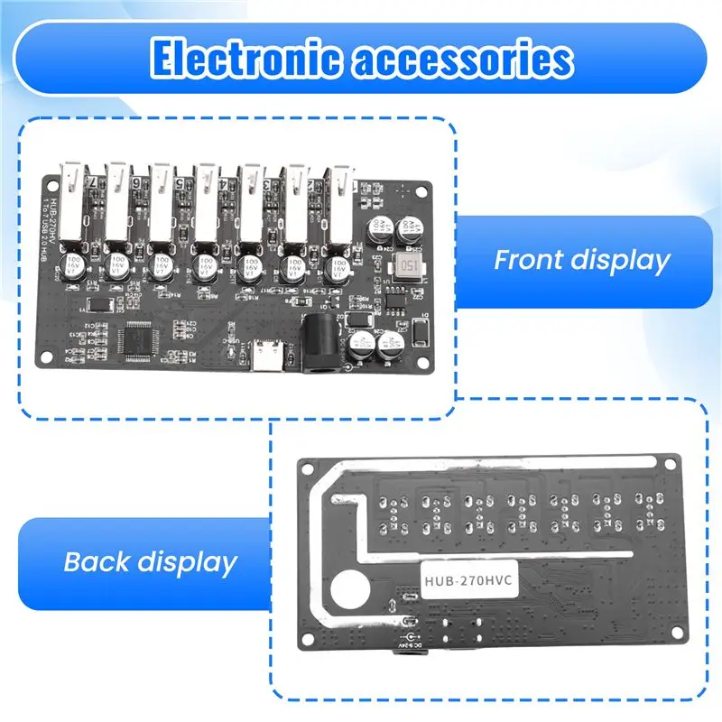 ABSK-HUB Splitter USB2.0 -To-7 Ports USB2.0 HUB With Power Port Supply Seven Port USB Splitter Module Black