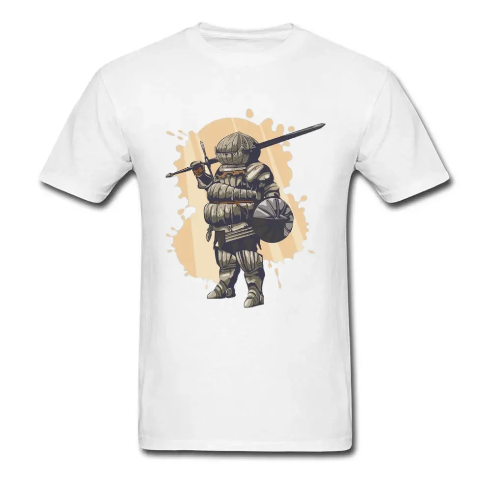 Cotton Male Streetwear Funny Tops Christmas Tees Dark Souls 3 Tshirt Men Sun Warrior T Shirt Praise The Sun Bloodborne Summer