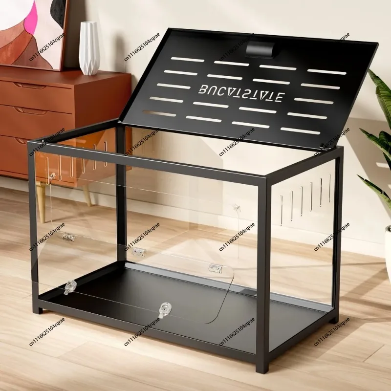80Cm Extra Transparent Acrylic Hamster Cage, Large Space Metal Animal Pet Cage Assembly