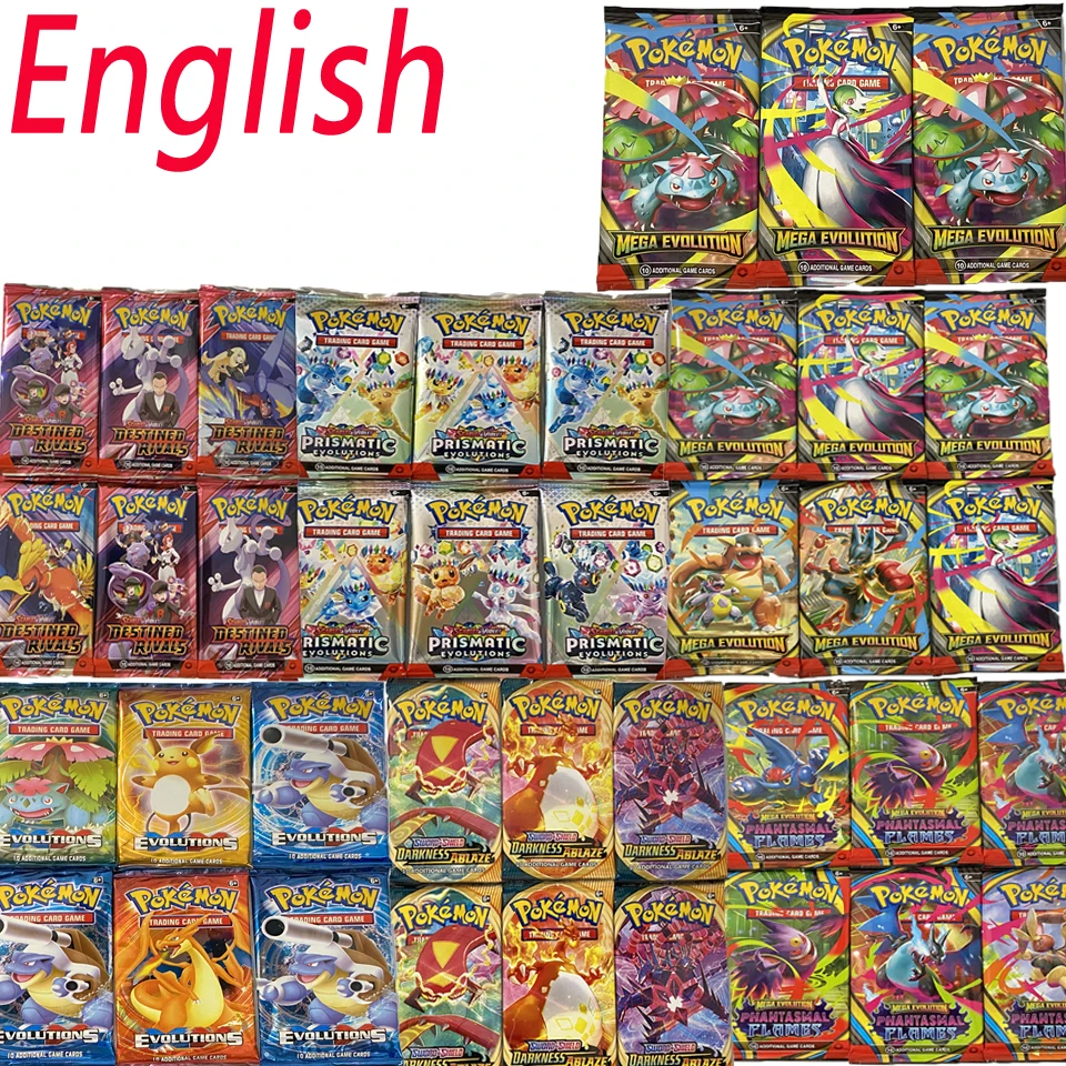 IN Stock 30-60Pcs/Set English TCG: Ecarlet & Violet Etsncelles Astral Radiance Obsidian Flames Booster Card PokémonCard Game